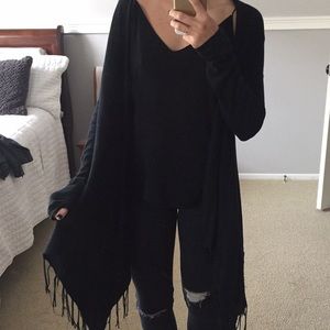 Billabong black fringe sweater